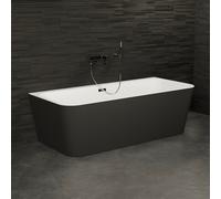 Baignoire Semi-îlot Murale Mint 170 Noire 170 X81 X57 Cm, By Spalina