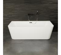 Baignoire Semi-îlot Murale Mint 180 Blanche 180 X81 X57 Cm, By Spalina