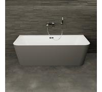 Baignoire Semi-îlot Murale Mint 180 Grise 180 X81 X57 Cm, By Spalina