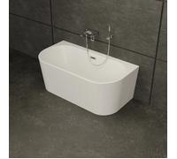 Baignoire Semi-îlot Murale Naos 150 Blanche 150 X75 X58 Cm, By Spalina - Blanc - 150 x75 x58 cm