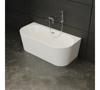 Baignoire Semi-îlot Murale Naos 170 Blanche 170 X80 X58 Cm, By Spalina