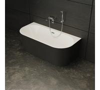 Baignoire Semi-îlot Murale Naos 170 Noire 170 X80 X58 Cm, By Spalina