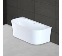 Baignoire Semi-îlot Murale Ruby 170 Blanche 170 X80 X57 Cm, By Spalina