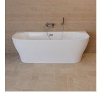 Baignoire Semi-îlot Murale Velvet 180 Blanche 180 X75 X58 Cm, By Spalina - Blanc - 180 x75 x58 cm
