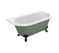 Baignoire semi îlot retro avec pieds d'aigle - 150 x 74 x 61 cm - Acrylique - Vert mat - 154 L - SPARUS