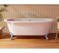 Baignoire semi îlot retro avec pieds d'aigle - 170 x 74 x 62 cm - Acrylique - Blanche - 190 L - SPARUS