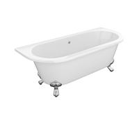 Baignoire semi îlot retro avec pieds d'aigle - 170 x 74 x 62 cm - Acrylique - Blanche - 190 L - SPARUS