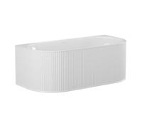 Vente-unique - Baignoire semi îlot striée - 170 x 80 x 60 cm - Acrylique - Blanc mat - 290 L - BARBORI