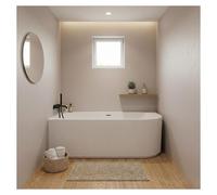 Baignoire STRIA 150x80 Semi-Îlot Striée - Angle Gauche Acrylique Blanc