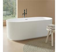 Baignoire STRIA îlot striée en acrylique blanche 170cm
