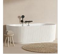 Baignoire STRIA murale striée acrylique blanche 170cm