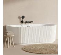 Baignoire STRIA murale striée acrylique blanche 170cm