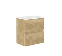 Baikal, Ensemble de Salle de Bain Natura. Meuble de Salle de Bain à Fond réduit, avec lavabo en céramique. Distribution Deux ou Trois tiroirs. Meuble monté.