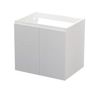 Baikal Meuble de Salle de Bain modulaire à 2 Portes, Suspendu au Mur, Module de Salle de Bain, en mélamine 16 mm. Meuble monté. Combinable avec n'importe Quel Meuble 2 Portes de 60 cm Blanc
