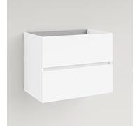 Baikal Meuble de Salle de Bain modulaire à 2 tiroirs, Suspendu au Mur, Module de Salle de Bain, en mélamine 16 mm. Meuble monté. Combinable avec n'importe Quel Haut Meuble 2 tiroirs 70 cm Blanc