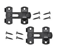 Bailinks 2 PCS Targette de Porte Coulissante en Acier Inoxydable, Verrouillage avec Vis pour Fenêtre, Placard, Jardin, Portes Intérieures,Sécurité Antivol (Noir, 3 Pouces)