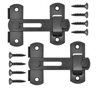 Bailinks 2 PCS Targette de Porte Coulissante en Acier Inoxydable, Verrouillage avec Vis pour Fenêtre, Placard, Jardin, Portes Intérieures,Sécurité Antivol (Noir, 4 Pouces)