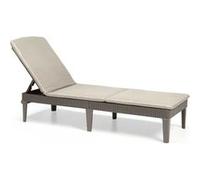 Allibert Chaise longue Jaipur avec coussin 187,5 x 58,2 x 29 cm beige