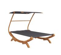 vidaXL Bain de soleil avec toit Bois courbé massif 165x203x138 cm Anthracite