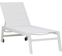 Bain de soleil BARBADOS en textilène blanc - aluminium blanc