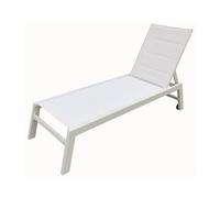 Bain de soleil BARBADOS en textilène blanc - aluminium blanc