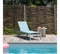 Happy Garden – Bain de soleil Barbados – en textilène et aluminium – Multi-position – Bleu clair