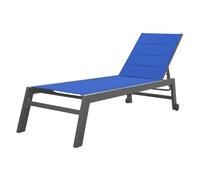 Bain de soleil barbados en textilène bleu foncé - aluminium anthracite