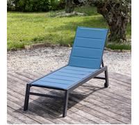 Bain de soleil BARBADOS en textilène bleu gris - aluminium anthracite