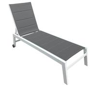 Bain de soleil BARBADOS en textilène gris - aluminium blanc