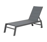 Bain de soleil BARBADOS en textilène gris - aluminium gris anthracite