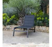 Happy Garden – Bain de soleil BARBADOS – Textilène noir, aluminium gris anthracite