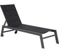 Happy Garden – Bain de soleil BARBADOS – Textilène noir, aluminium gris anthracite