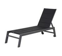Bain De Soleil Barbados En Textilène Noir - Aluminium Gris Anthracite Noir
