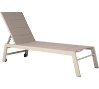 Bain de soleil BARBADOS en textilène taupe - aluminium taupe