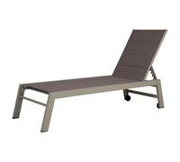 Bain de soleil BARBADOS en textilène taupe - aluminium taupe