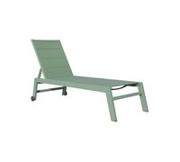 Bain de soleil BARBADOS en textilène vert sauge - aluminium vert sauge