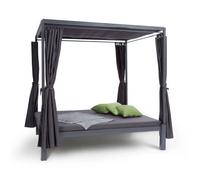 Blumfeldt Chaise longue de jardin Senator Lounge – Double 188×208×205 cm, rembourrage 8 cm, gris