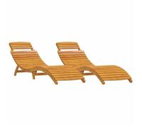 Bain de Soleil - CLARENCE® - Transat - Lot de 2 - RUIGNEUF - 2 PLACES - Marron 55 x 184 x 64cm Bois d'Acacia Massif 34351