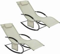 Bain de soleil, Design ergonomique, Cadre robuste, Beige, Beige