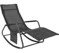 Bain de soleil, Design ergonomique, Meuble de jardin portable, Noir foncé