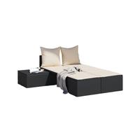 Bain de soleil double avec coussin Noir