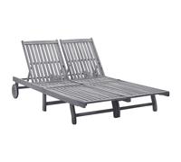 Bain de soleil double en bois massif d'acacia