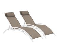 Bain de soleil en aluminium ""Beauty"" - Phoenix - Taupe - Lot de 2