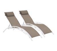 Habitat et Jardin – Bain de soleil en aluminium Beauty Phoenix – Taupe – Lot de 2