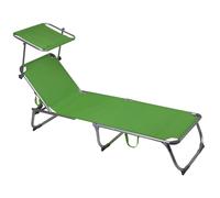 Bain de soleil en aluminium couvercle pliable chaise de plage de jardin mobilier d'extérieur mobile textile vert acier