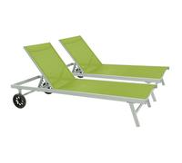 Bain de soleil en aluminium et textilène [ ]Bella[ ] - Phoenix - Vert - Lot de 2
