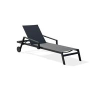 Bain de soleil en aluminium et toile plastifiée - gris anthracite