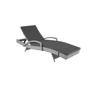 Chaise longue en rotin et aluminium Océane - gris clair