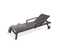 Bain de soleil multi-positions IBIZA en aluminium et textilène - GRIS ANTHRACITE