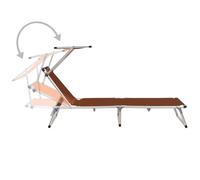 Bain de soleil pliable avec protection solaire Alu et Textilène Marron